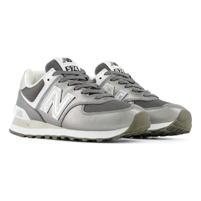 Womens New Balance 574 Laced Castlerock with White Trainers - Castlerock with White