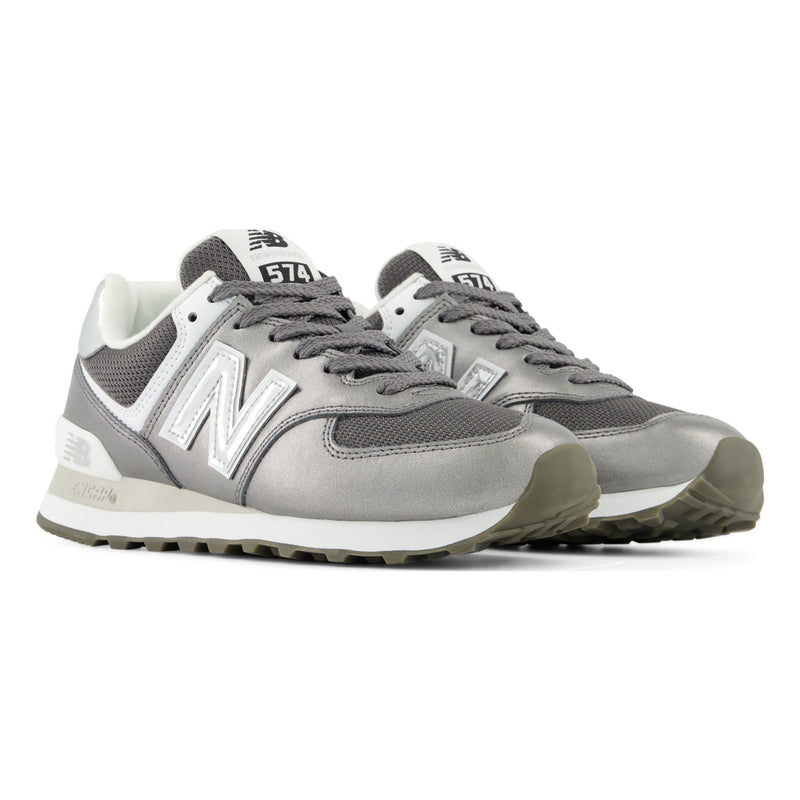 Womens New Balance 574 Laced Castlerock with White Trainers - Castlerock with White