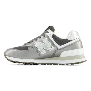 Womens New Balance 574 Laced Castlerock with White Trainers - Castlerock with White