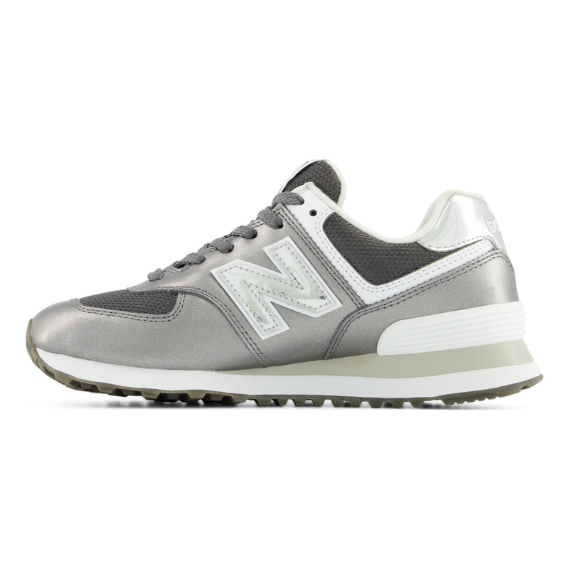 Womens New Balance 574 Laced Castlerock with White Trainers - Castlerock with White