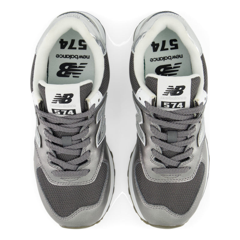 Womens New Balance 574 Laced Castlerock with White Trainers - Castlerock with White