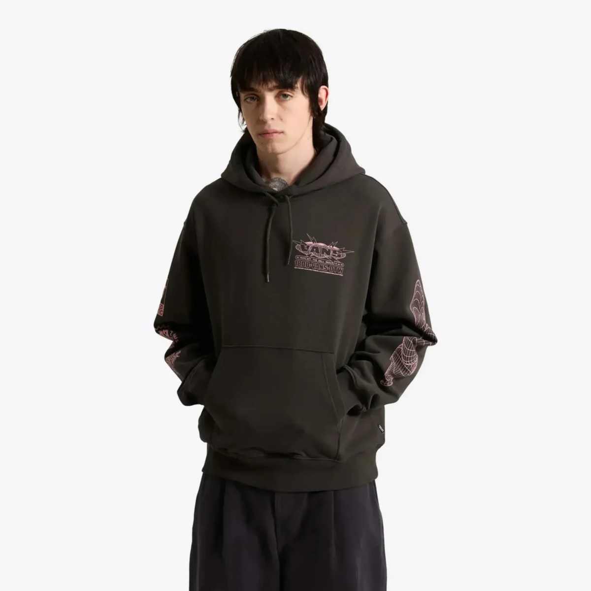 Mens Vans Hotline Radio Faded Black Hoodie