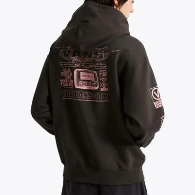 Mens Vans Hotline Radio Faded Black Hoodie - Faded Black
