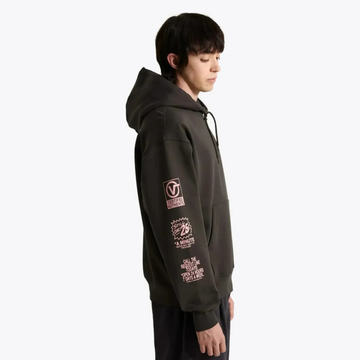 Mens Vans Hotline Radio Faded Black Hoodie - Faded Black