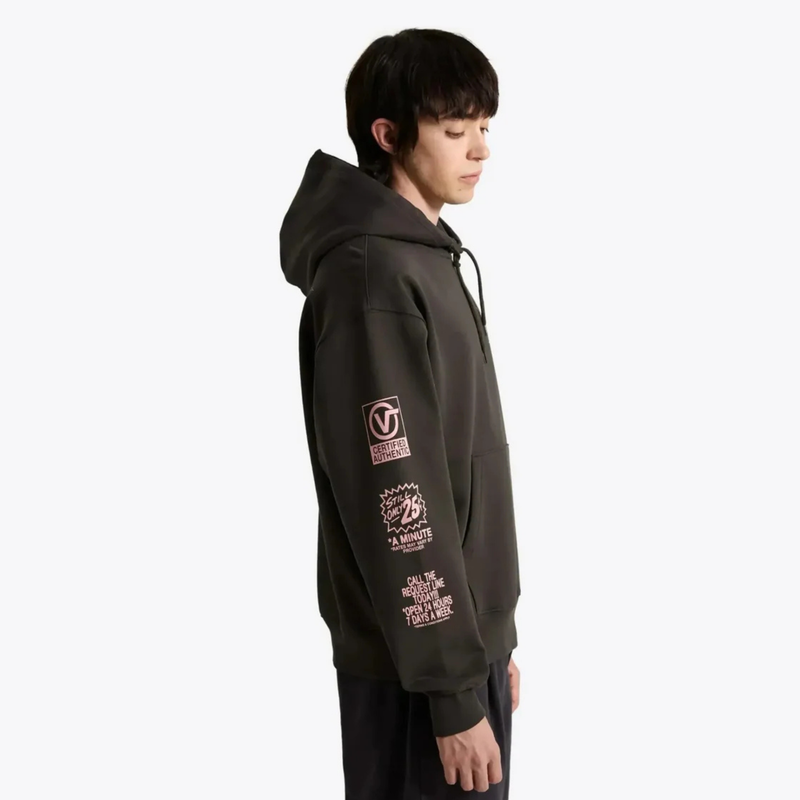 Mens Vans Hotline Radio Faded Black Hoodie - Faded Black